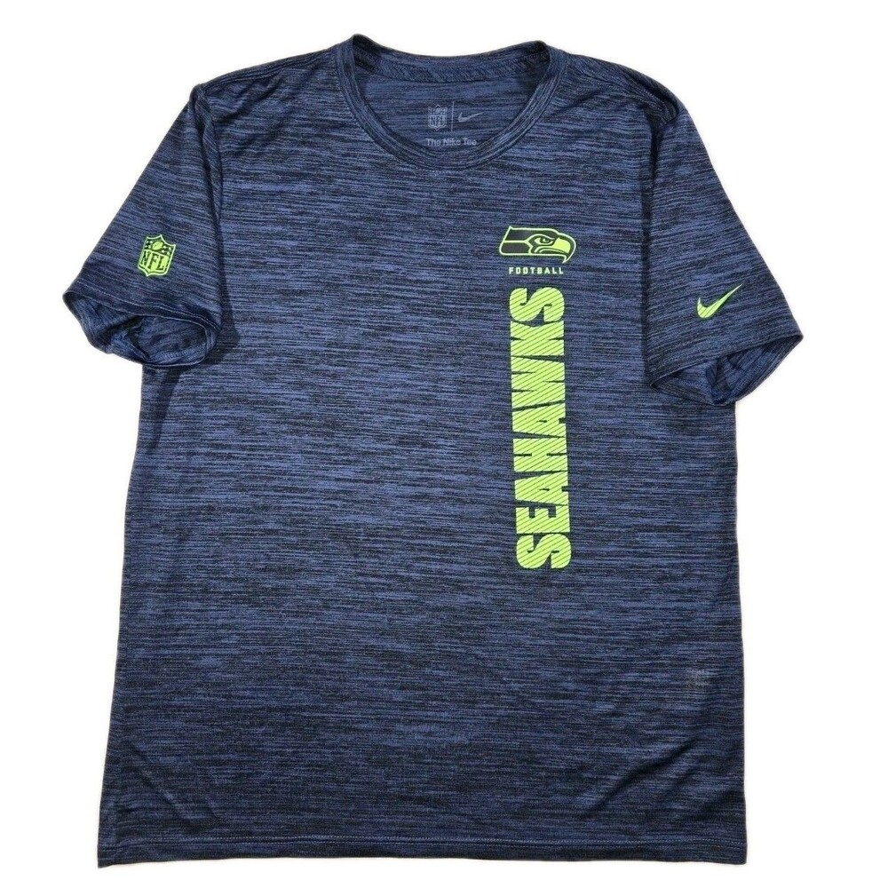Mens Nike DriFit Seattle Seahawks Short Sleeve T Shirt Blue Medium